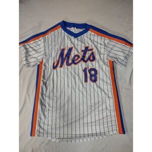 New York Mets Darryl Strawberry 18 Jersey White Pinstripe Adult Large MLB Fan